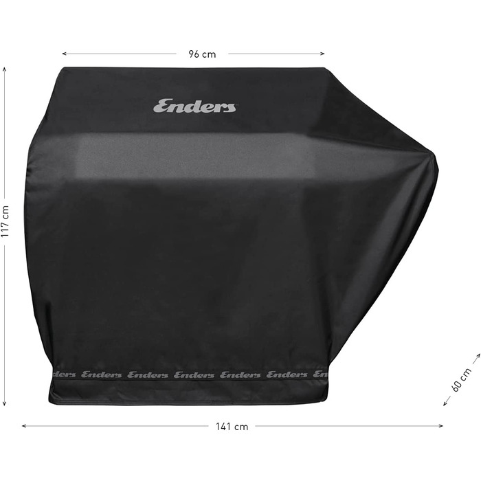Чохол для газового грилю Enders Boston 6 KR Turbo, водонепроникний, UV-захист, поліестер 600D, чорний