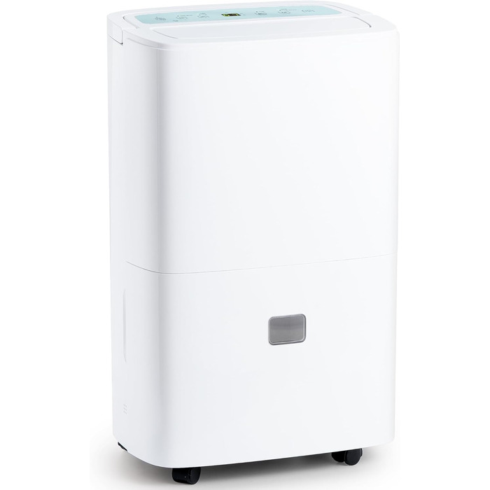 Електричний осушувач повітря для дому: 65л/день, автоматичний режим, 4.5л бак з шлангом для зливу, тихий осушувач для підвалу, офісу, спальні, ванної кімнати, квартири, кухні до 120м², чорний та білий (білий)
