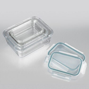 Скляні банки для зберігання продуктів GOURMETmaxx Комплект з 4 шт. / Посудомийна машина - можна використовувати в мікрохвильовій печі і морозильній камері кришка з силікатним покриттям