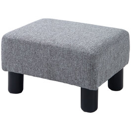 HOMCOM Footstool Пуф прямокутний Лляний пуф до 150 кг з навантаженням для вітальні, передпокою сірий