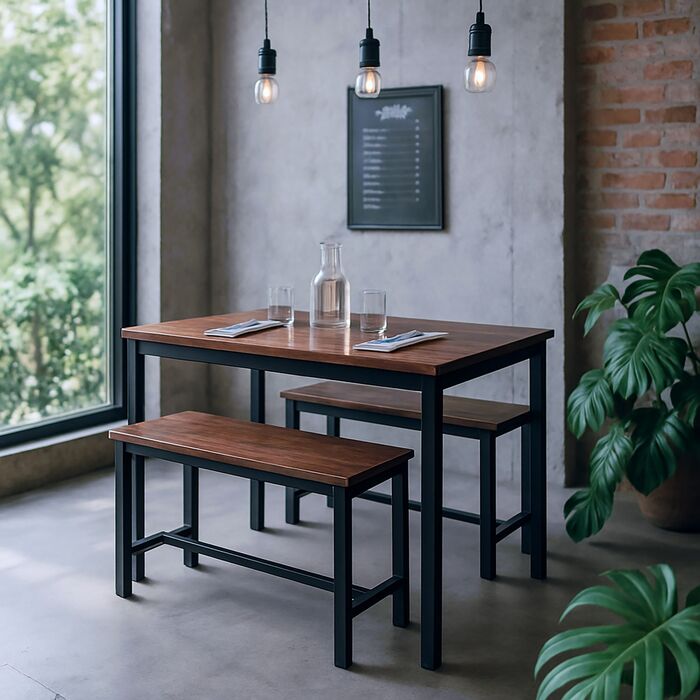 Набір столу та двох лавок Relaxdays