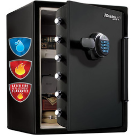 Сейф Master Lock вогнестійкий та водонепроникний з кодовим замком, трирівневий захист (пожежа, вода, перевезення), електронний код, 33.6 л, 45.3 x 41.5 x 49.1 см