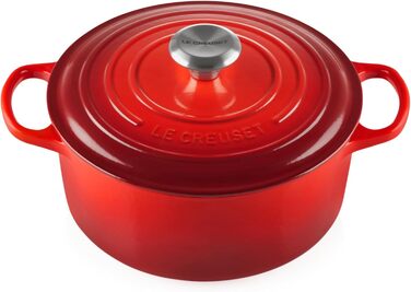 Le Creuset Signature Чавунна сковорода з кришкою, 24 см, 4.2 л, Cherry Red (Kirschrot)