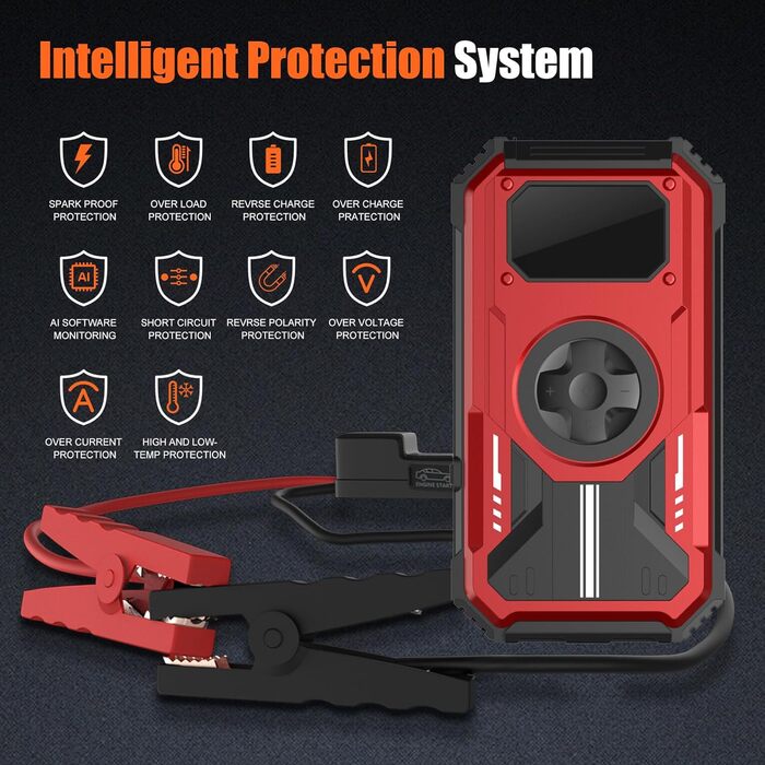 Powerbank для авто Starthilfe 6000A: пусковий пристрій, компресор, LED, LCD, 12V