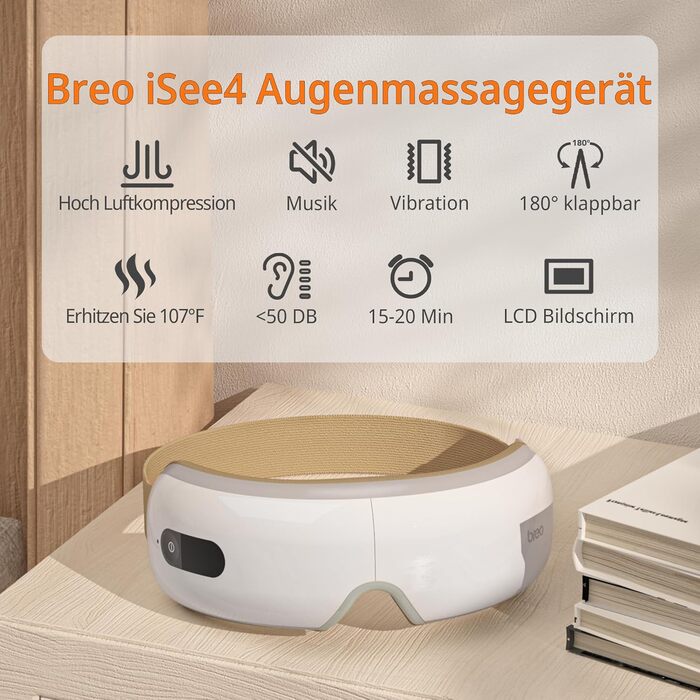 Масажер для очей Breo iSee4 з підігрівом та вібрацією. Знімає втому очей, покращує сон, усуває сухість. Преміум якість.