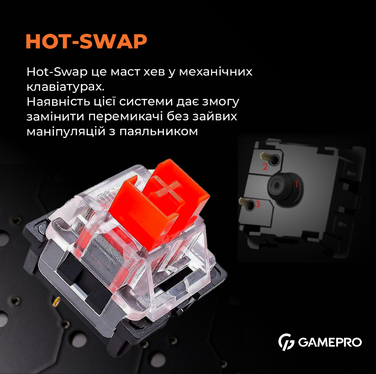 Дротова механічна клавіатура GamePro MK170W (Red) з Hot-Swap RGB White