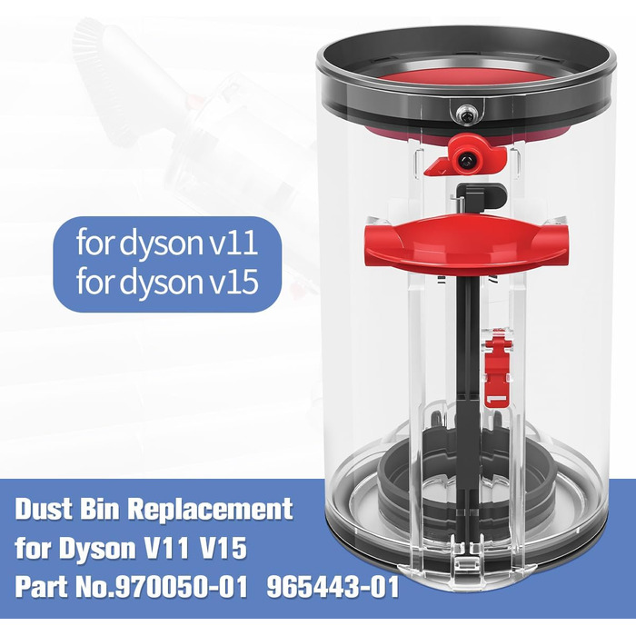 Контейнер для пилу DrRobor для запасних частин Dyson V11/V15, змінний номер 970050-01, фільтр No 970013-02/03