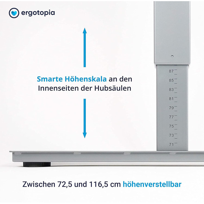 Регульований стіл Ergotopia Desktopia: ручне регулювання висоти, ширина під будь-яку стільницю (білий)