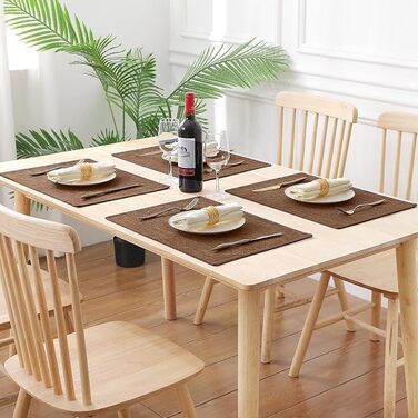 Тканинні серветки на стіл Homaxy (6 шт., Коричневий) - водонепроникні, термостійкі, нековзні