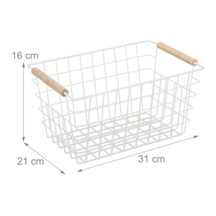 Набір з двох металевих кошиків Relaxdays з дерев'яними ручками