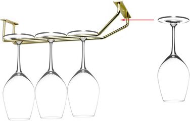 Набір тримачів для келихів RedDreamer (4 шт.), золото, для шафи, кухні, бару, 27.7 см, нержавіюча сталь