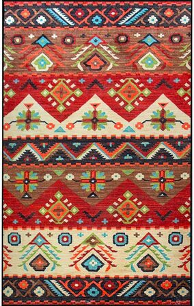 Вінтажний килим Jiyuhang Boho 140x200, квітковий медальйон, не ковзає, можна прати, з коротким ворсом (стиль A, 200x300 см)