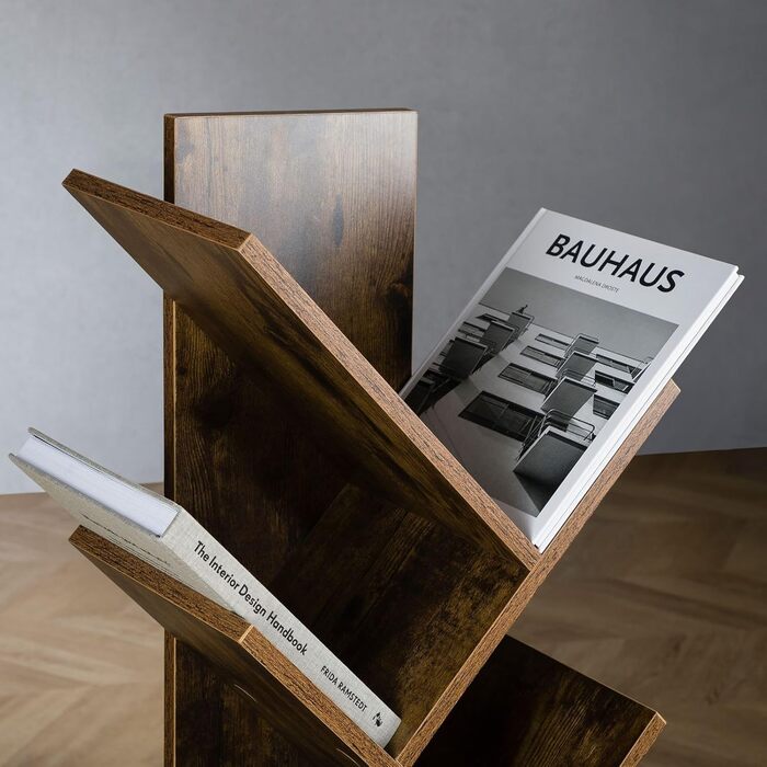 Стильна полиця IDIMEX Jules - дерев'яна полиця для книг та декору, з якісної ДСП, колір коричневий