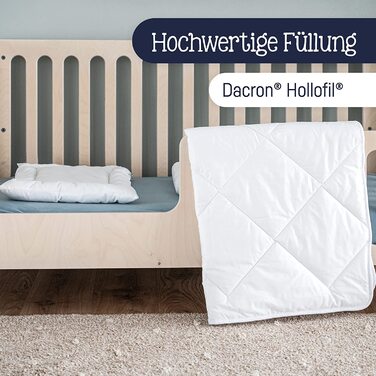 Комплект дитячого стьобаного ліжка Юліуса Зеллнера Hygiena, ковдра з подушкою, що стирається при температурі 95C, захищена від алергії, стандарт 100 від OEKO-TEX, розмір 80x80 35x40 см (ковдра 100X135 см)
