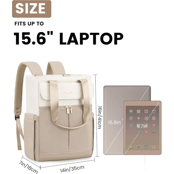 Жіночий рюкзак LOVEVOOK: компактний, водонепроникний, для ноутбука 15.6