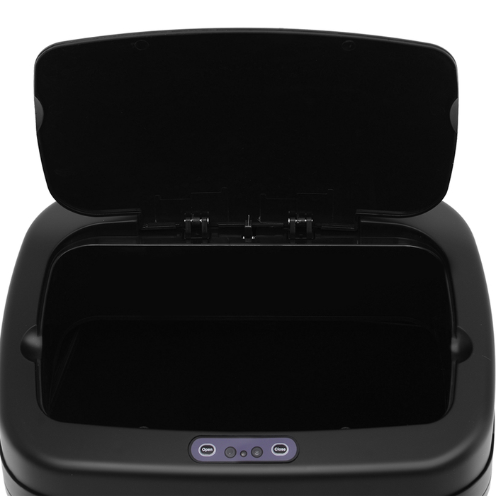 Відро для сміття з датчиком руху, 20 л, нержавіюча сталь. Автоматичне відро з датчиком руху, внутрішній контейнер 33 x 25 x 42,5 см, срібно-чорне