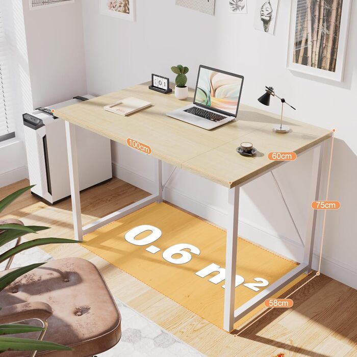 Комп'ютерний стіл Devoko, стіл для ноутбука, (акорн, 100 x 60 x 75 см)
