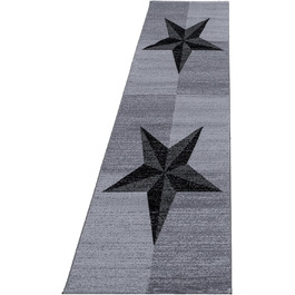 Килимове покриття для вітальні сіре 80х300 зоряний дизайн з поліпропілену Стильний дешевий сірий 80 х 300 см