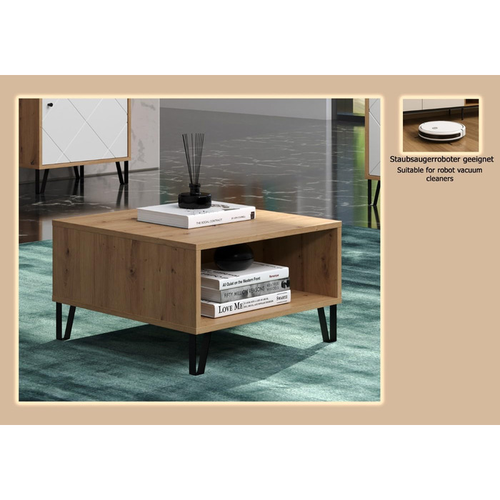 Тренттим Смарт Лівінг - Тумба з 2 дверцятами та 4 відділеннями, Artisan Eiche/Weiß, 60 x 37 x 60 см