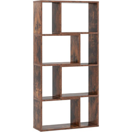 Стелаж GIANTEX з 8 секціями, 60 x 20 x 120 см, з кріпленням від перекидання, для вітальні та дитячої кімнати (білий/коричневий)