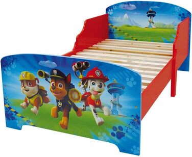 Дитяче ліжечко Fun House 712532 Paw Patrol, з дерев'яними планками, МДФ, синій, 140 x 70 x 59 см