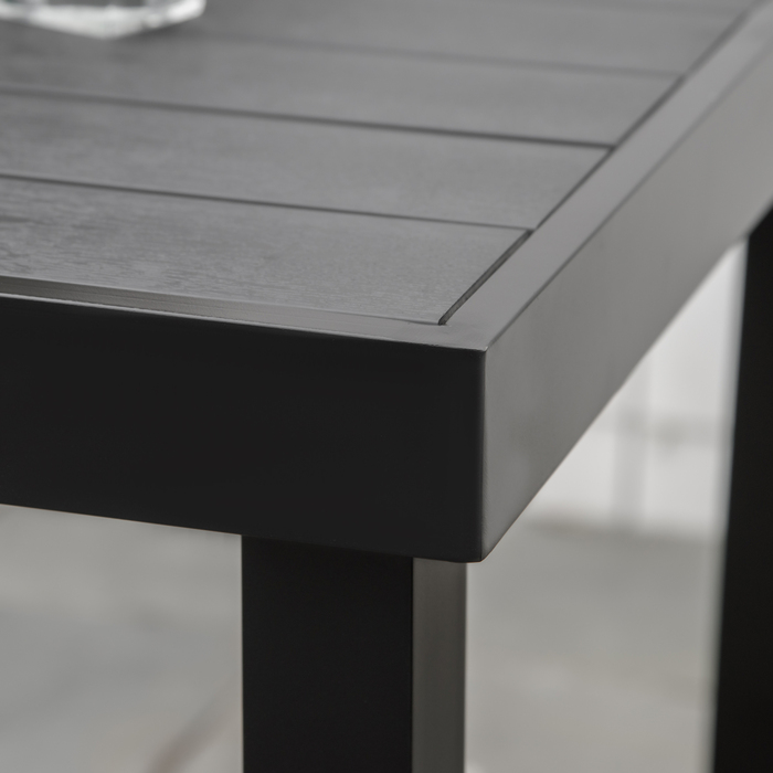Outsunny Garden Table на 4 персони Компактний обідній стіл з простого у догляді алюмінію, пластику, чорного 80x80x74см для садових меблів