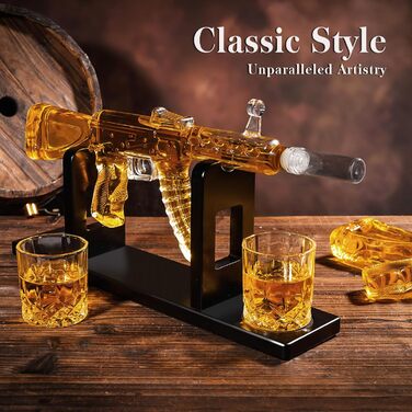 Набір віскі Oaksea: декантик та 2 келихи – подарунок для чоловіка, тата, друзя, коханого. Ідеальний подарунок на Різдво та інші свята для любителів віскі. Аксесуари для бару.
