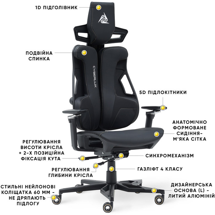 Геймерське крісло Cyberlux V10 Black (арт. GM-V10 PB)