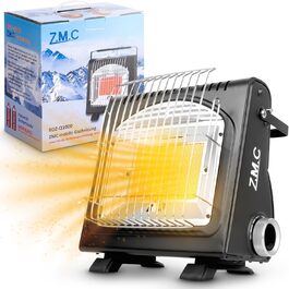 Мобільний газовий нагрівач та плита 2-в-1 Z.M.C. для кемпінгу, тераси, саду та балкону. Керамічний нагрівник 1,7 кВт з Piezo-запалюванням