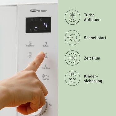 Мікрохвильова піч Panasonic NN-GD35HBGTG з грилем та функцією пароварки, 23 літри, біла