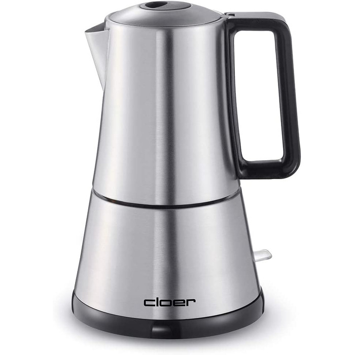 Кавоварка гейзерна Cloer 5918 Moka Maker, 3-4 чашки, нержавіюча сталь, з безпечним вимкненням та клапаном
