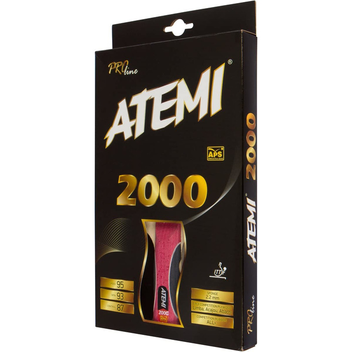 Ракетки для настільного тенісу Atemi 2000 для настільного тенісу Pro Line 2000 для дорослих, унісекс, Один розмір підходить всім