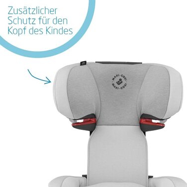 Дитяче автокрісло Maxi-Cosi RodiFix AirProtect, 15-36 кг, 3,5-12 років, відкидне дитяче крісло ISOFIX, регульований підголівник/спинка, додатковий бічний захист, швидке кріплення, (дитяче крісло, автентичний сірий)