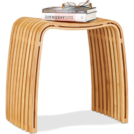 Поличко-лавка Relaxdays з бамбука, 31 x 45 x 46 см, скандинавський дизайн