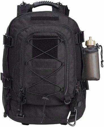 Військовий рюкзак чоловічий 40-64 L похідний рюкзак, армійський рюкзак Tactical Backpack військові рюкзаки. Штурмовий рюкзак MOLLE для відпочинку на природі, кемпінгу, туризму та полювання 1051 чорний