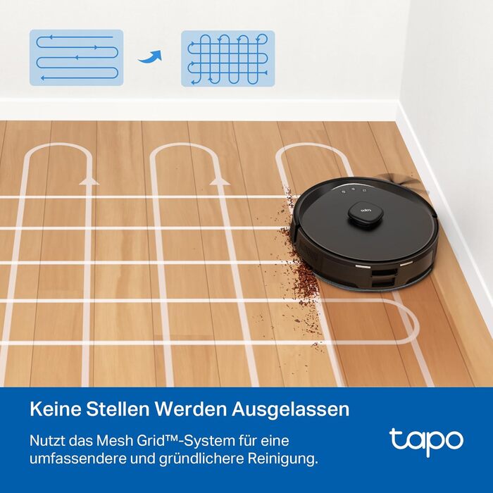 Робот-пилосос Tapo RV30 Max з функцією миття підлоги, 5300Pa, LiDAR+IMU, голосове керування Alexa, додаток