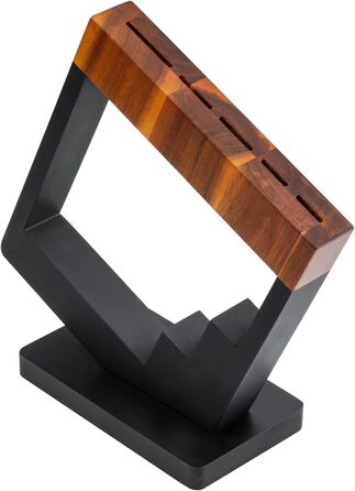 Набір кухонних ножів Messerblock 6 предметів: професійний набір з нержавіючої сталі з ергономічною ручкою з ебену, включає кухонний, м'ясний, хлібний, універсальний та овочевий ножі