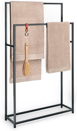 Підставка для рушників Gardeli® чорна, велика, сталева, 65x20x110 см, з покриттям з порошкової емалі