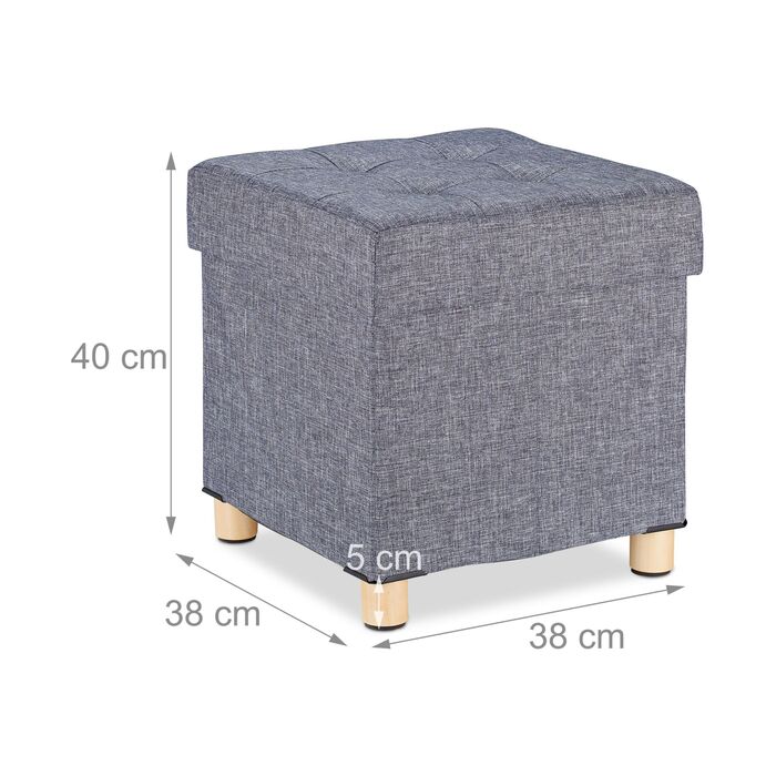 Relaxdays Пуф з місцем для зберігання