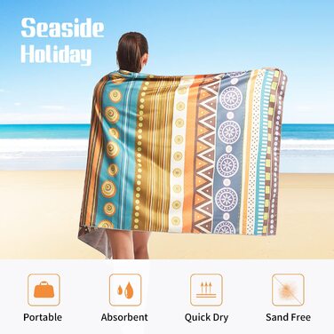 Швидкий сухий пляжний рушник з мікрофібри Hiturbo з футляром для перенесення, рушником під тиском, рушником без піску, рушником з суперпоглинаючим покриттям (Hmt003)