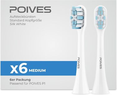 Електрична зубна щітка POIVES P1 Pro з датчиком тиску, 72000 рухів, гарантія до 4 років, 111 днів без ризику, тривалий час роботи, колір Midnight Blue (Silk White)