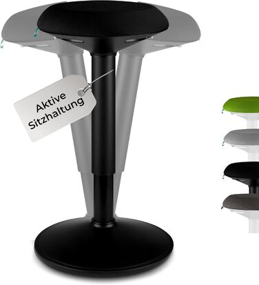 Регульований пуф Standup.Today Ella (білий/зелений) – висота 55-80 см – ергономічний пуф для офісу та дому – пуф з ефектом гойдання – пуф для робочого столу