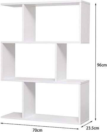 Книжкова шафа Біла полиця Офіс Сучасна двостороння дерев'яна перегородка Home Day 70x23.5x96 Окремо стоячі полиці Полиці Кубічний дизайн стіни