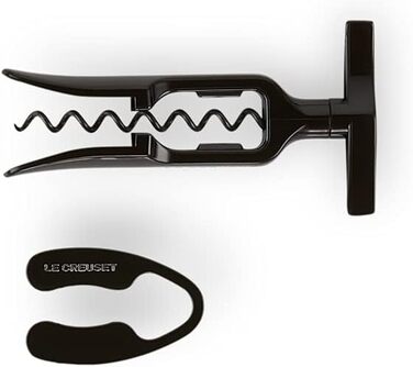 Набір Le Creuset GS100: відкривач пляшок з різаком для кришок, чорний, блискучий пластик