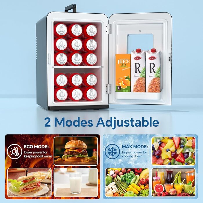 Автомобільний міні-холодильник 2 в 1 з функцією охолодження та підігріву, 15Л, 12V/220V для авто, дому та офісу, чорний