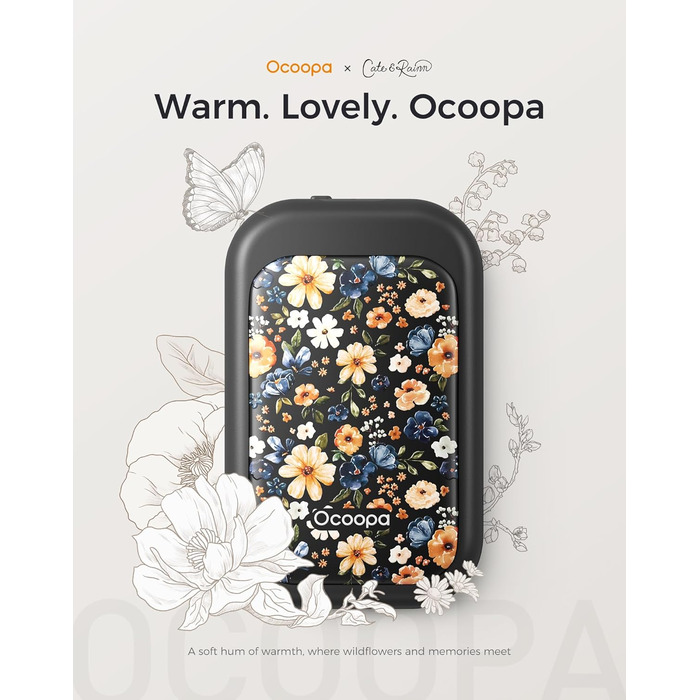 Електричні грілки для рук OCOOPA UT4 Young (Wiesenblumen), 5000mAh, 2 шт. - Компактні, Водонепроникні, Швидкий нагрів, USB