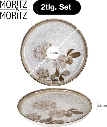 Посуд Moritz & Moritz BLOSSOM 24 предмети на 6 осіб - сучасний набір столового посуду з квітковим дизайном, кераміка. Тарілки, миски, чашки.