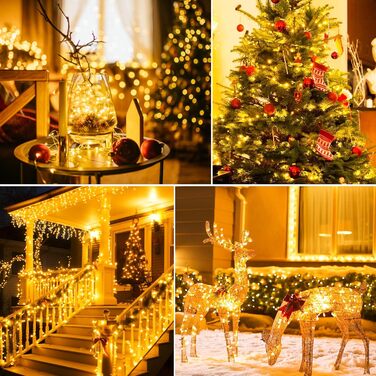 Льотова гірлянда на батарейках, 5 метрів, 50 LED, з таймером та пультом, 8 режимів, вологостійка, тепле біле світло, для декору, 6 шт.