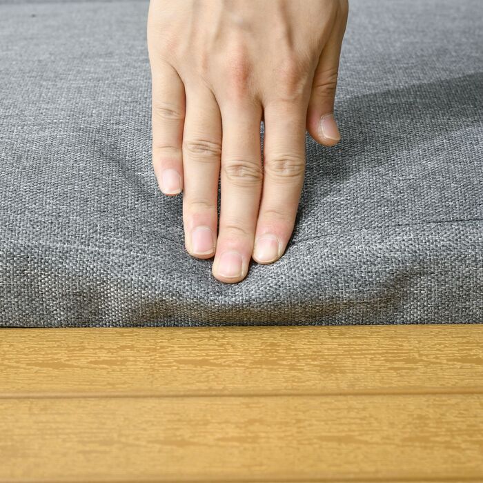 Набір садових меблів на 3 особи для балкона: стільці з подушками, алюмінієвий каркас з імітацією дерева, колір: темно-сірий + натуральний