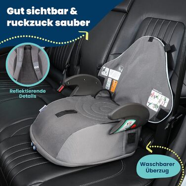 Trunki BoostApak 2-в-1: Автокрісло-бустер з рюкзаком для дітей (6+ років), i-Size, сірий (126-150 см)